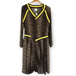 Nu Denmark Leopard Print Maxi Dress with Yellow Accents. XL. Stretch. So unique!